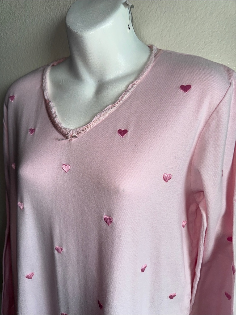 Cute vintage style baby pink Heart-Print Nightgown